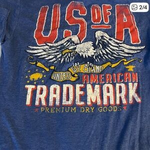 Blue Graphic T-Shirt with American Design